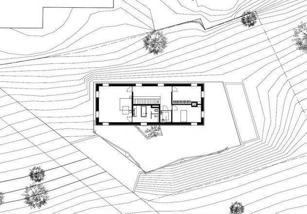 HHF Architekten Haus über der Landschaft Grundriss Obergeschoss