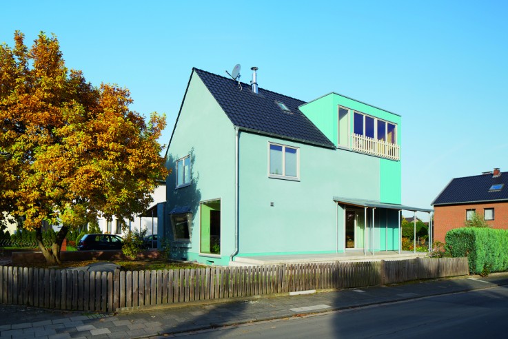 Bel kleines Haus in Blau hybride Architektur