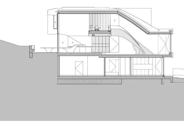Un Studio Haus am Weinberg Schnitt Weinbergterrasse