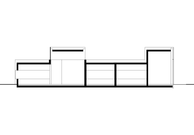 Gatermann Schossig Architekten Bungalow im Gruenen Laengsschnitt