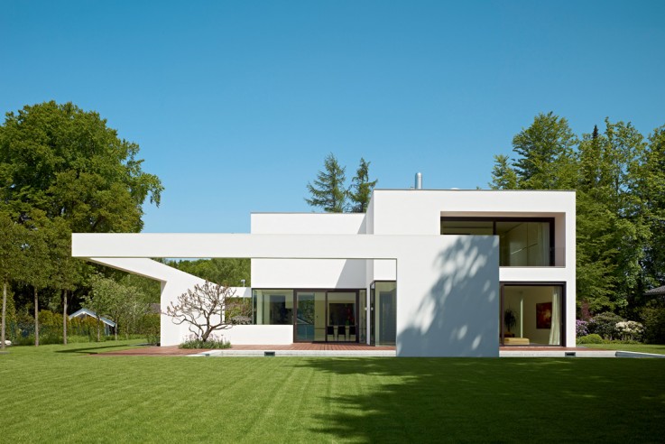 Titus Bernhard Architekten Wohnhaus Putzfassade Aussenaufnahme
