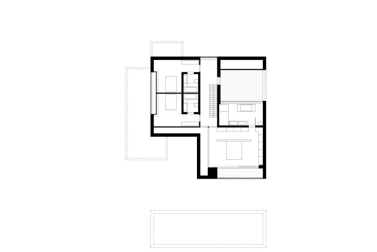 Titus Bernhard Architekten Wohnhaus am Starnberger See Grundriss Obergeschoss