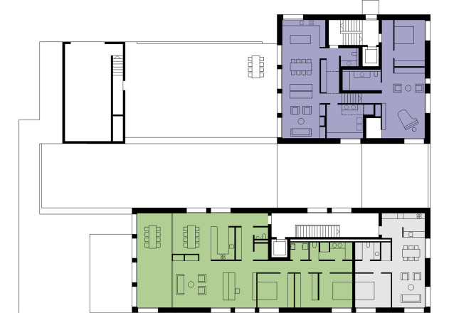 Gohm Hiessberger Architekten Familienwohnhaus Grundriss  Obergeschoss
