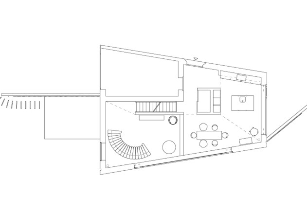 Hurst Song Architekten Betonhaus in den Bergen Grundriss Erdgeschoss