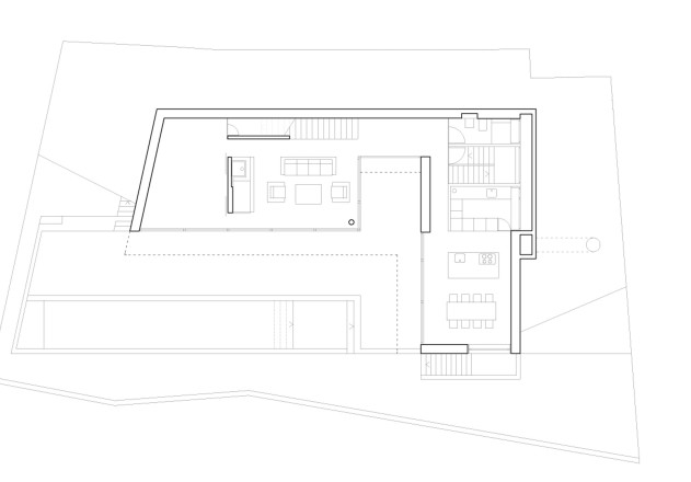 Michele Arnaboldi Architetti Villa am See Grundriss Erdgeschoss