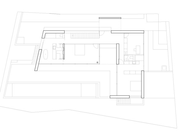 Michele Arnaboldi Architetti Villa am See Grundriss erstes Obergeschoss