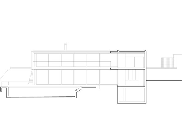 Michele Arnaboldi Architetti Villa am See Laengsschnitt