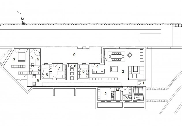 Bergmeisterwolf Architekten wohnen am Weinberg Grundriss Erdgeschoss