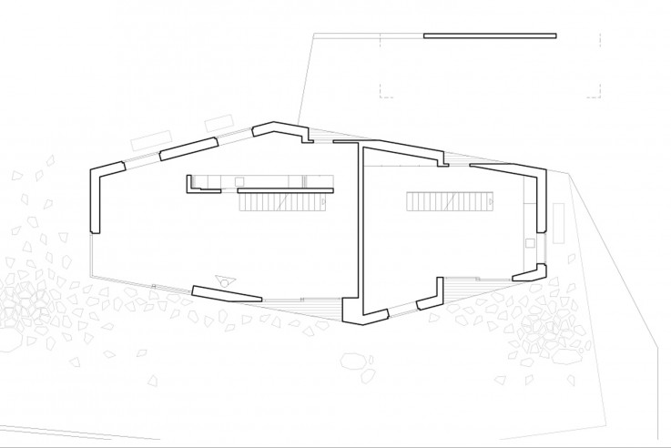 Clavienrossier Architectes Urhuette und Villa Grundriss Erdgeschoss