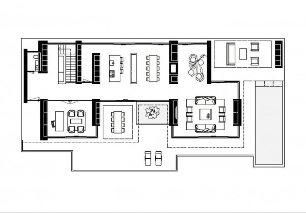 Think Architecture Waldbuehne und Bergblick Grundriss Erdgeschoss