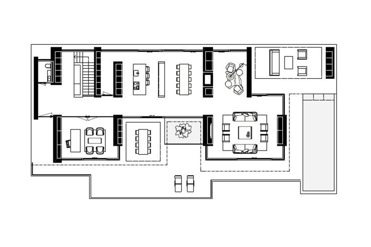 Think Architecture Waldbuehne und Bergblick Grundriss Erdgeschoss