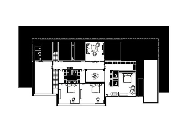 Think Architecture Waldbuehne und Bergblick Grundriss Obergeschoss
