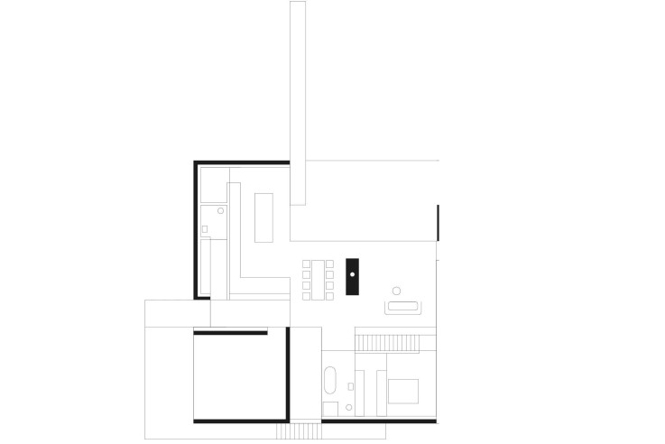 Marte Marte Betonhaus in der Landschaft Grundriss Obergeschoss
