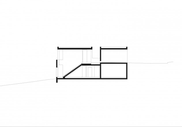 Marte Marte Betonhaus in der Landschaft Schnitt