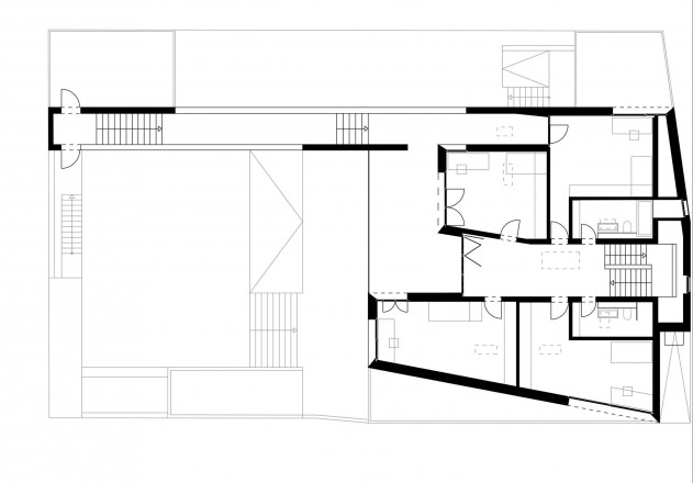 Meixner Schlueter Wendt ein Innenstadthaus Grundriss Obergeschoss
