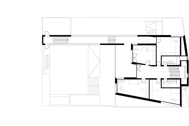 Meixner Schlueter Wendt ein Innenstadthaus Grundriss Obergeschoss