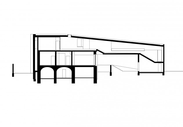 Meixner Schlueter Wendt ein Innenstadthaus Laengsschnitt