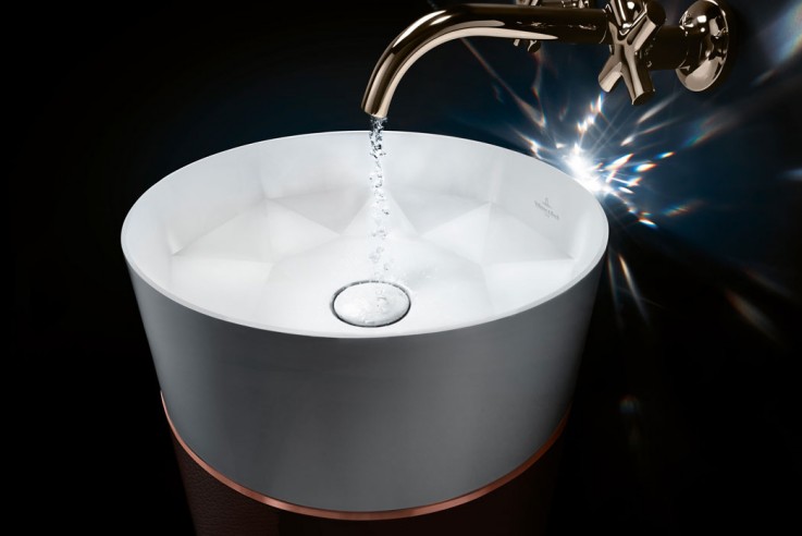 Waschtisch Octagon Villeroy Boch achteckige Form Kristall