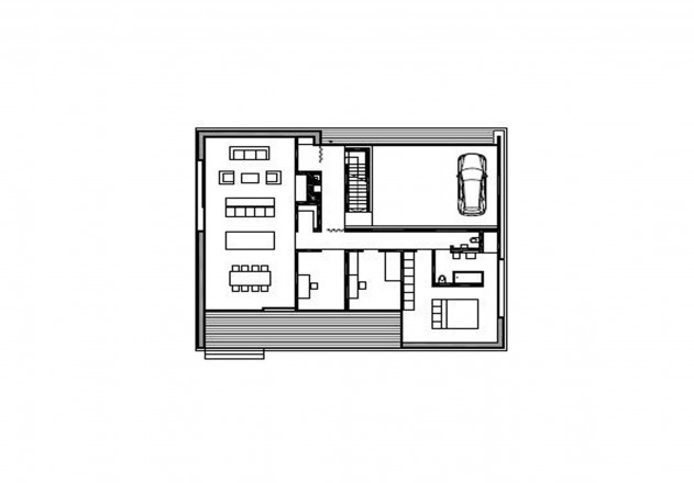 Bernardo Bader behauste Scheune Grundriss Erdgeschoss