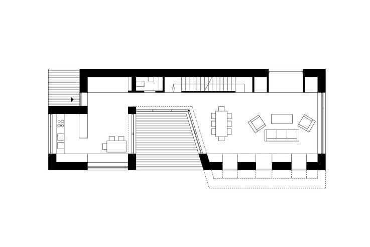 Hein Troy Architekten CO2 neutrales Holzhaus Grundriss Erdgeschoss