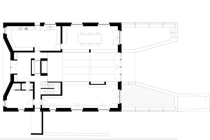 Tillmann Wagner Architekten Mehrgenerationen-Villa am See Grundriss Erdgeschoss