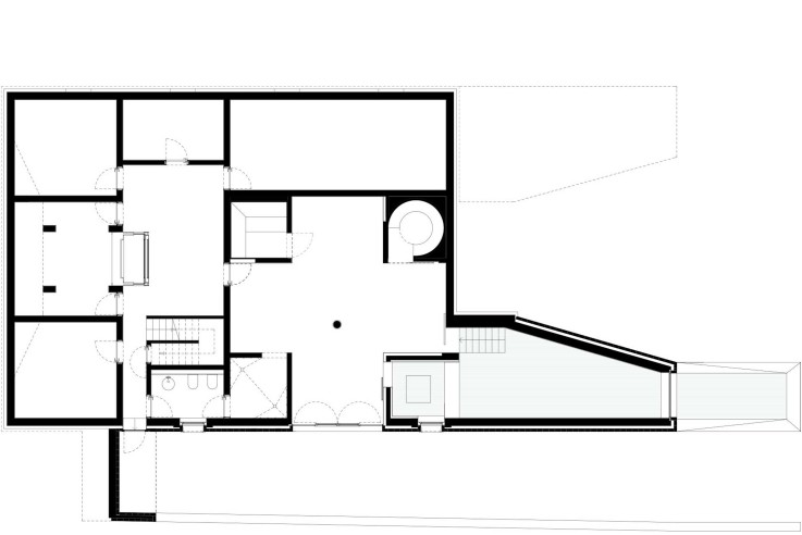 Tillmann Wagner Architekten Mehrgenerationen-Villa am See Grundriss Untergeschoss