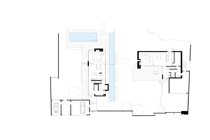 Alexander Brenner Architekten zwei Einfamilienhäuser Grundriss Erdgeschoss