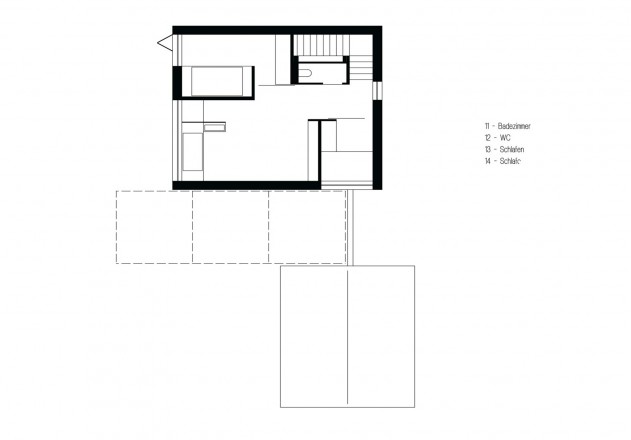 LP Architektur Einfamilienhaus mit Nebengebäude Grundriss Obergeschoss