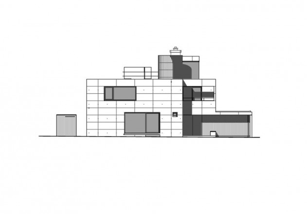 Maio Maio Architekten Betonskulptur nach Mass Ansicht Ost