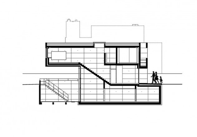 Maio Maio Architekten Betonskulptur nach Mass Grundriss Einfamilienhaus Schnitt