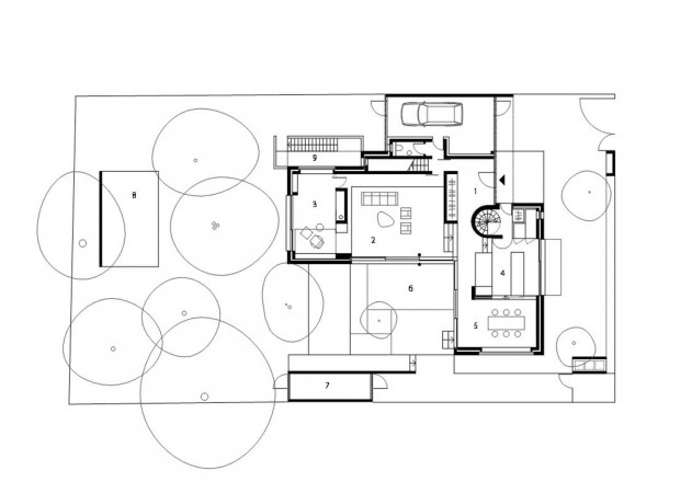 Maio Maio Architekten Betonskulptur nach Mass Grundriss Erdgeschoss