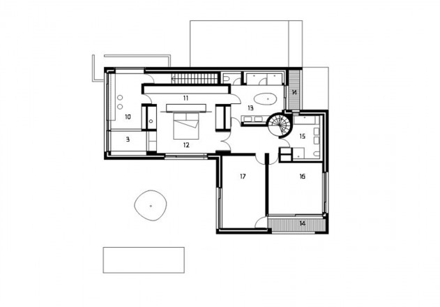 Maio Maio Architekten Betonskulptur nach Mass Grundriss Obergeschoss