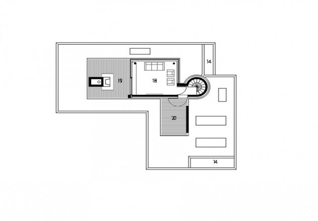Maio Maio Architekten Betonskulptur nach Mass Grundriss Terrassengeschoss