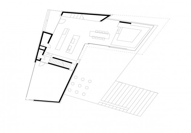 Bembe Dillinger Architekten Villa als bewohnbare Skulptur Grundriss Erdgeschoss