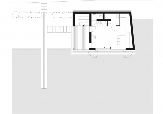 Architekten Luger und Maul kleines Badehaus Umnutzung Grundriss EG