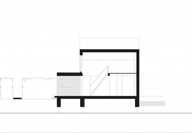 Architekten Luger und Maul kleines Badehaus Umnutzung Schnitt