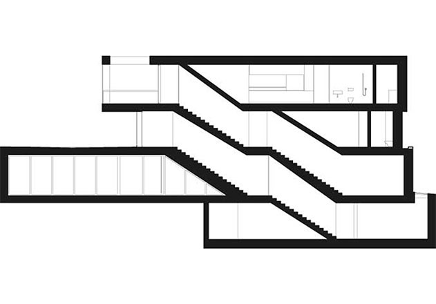 e2a Architekten Sichtbetonbaus  Schnitt