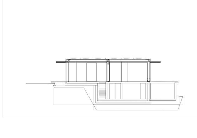 Werner Sobek recyclebares Haus Glaspavillon Schnitt