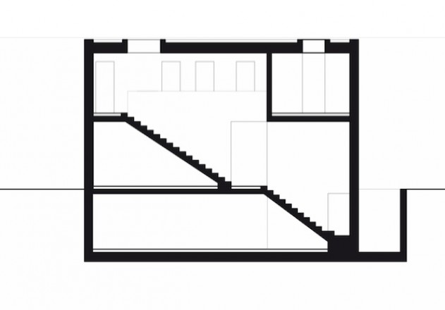 Neutard Schneider Architekten puristisches Einfamilienhaus Schnitt