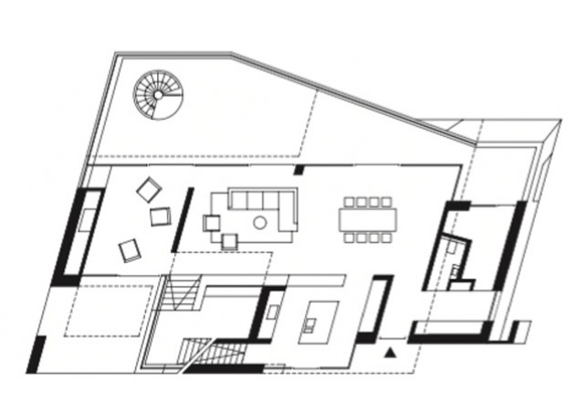 Biehler Weith Associated Beton Villa Grundriss EG