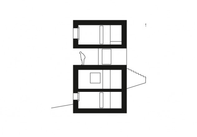 Marte Marte Architekten kleine Berghütte Schnitt