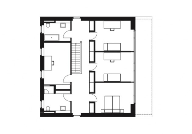 JL Architekten moderner Ziegelbau Einfamilienhaus Grundriss OG