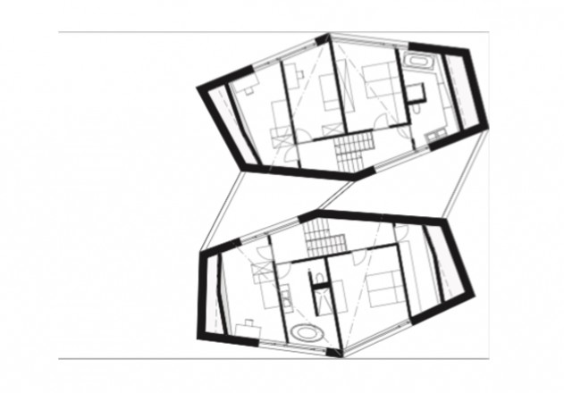 L3P Architekten zwei Minergiehäuser Grundriss DG