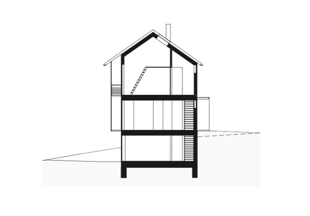 Austragshaus Neubau Schneider Architekten Schnitt