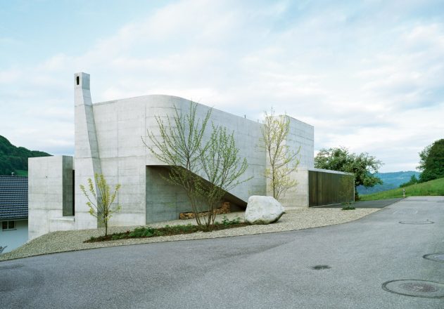 Buchner Bründler Architekten Einfamilienhaus aus Beton Gelterkinden  Aussenansicht