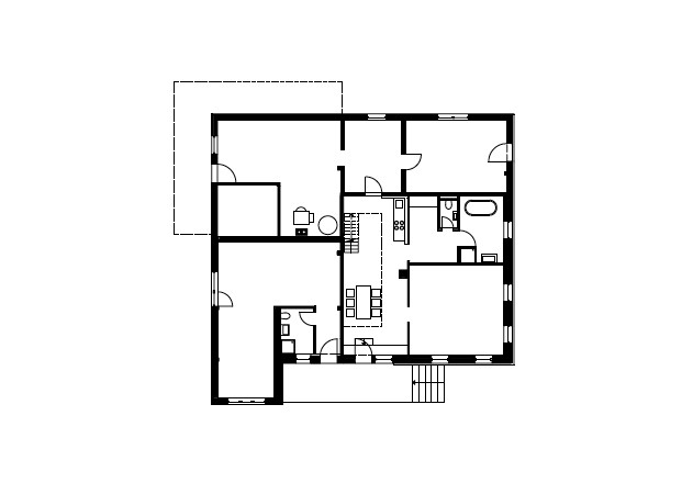 tausch architekten Peter Tausch historisches Flurküchenhaus saniertes Bauernhaus Grundriss EG
